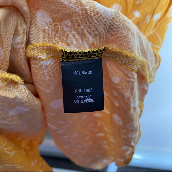 Torrid Mustard Yellow Floral Challis Button Midi Skirt. Size 2. - Picture 5 of 10